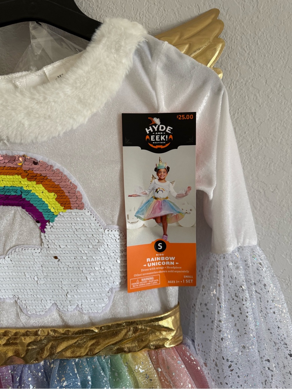 Rainbow Unicorn Sequin Girls Costume Dress - Picture 3 of 8
